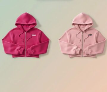 OWN Cropped Zip-Up Jacket – Dusty Pink & Pink - Customizable