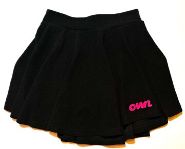 Women's Sports High Waisted Textured Skirt with Inside Pants in Black