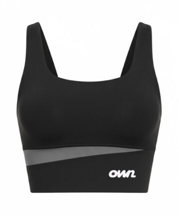 OWN Cropped Tank - Black with Gray Details- Customizable