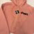 Light Pink Crop Hoodie in Large - Black Glitter Logo